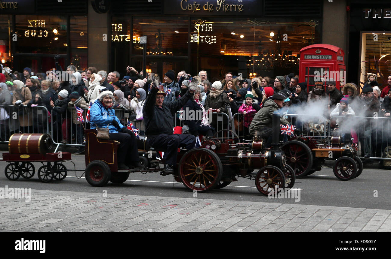 London, UK. 1st Jan, 2015. Performers parade during the annual New Year ...