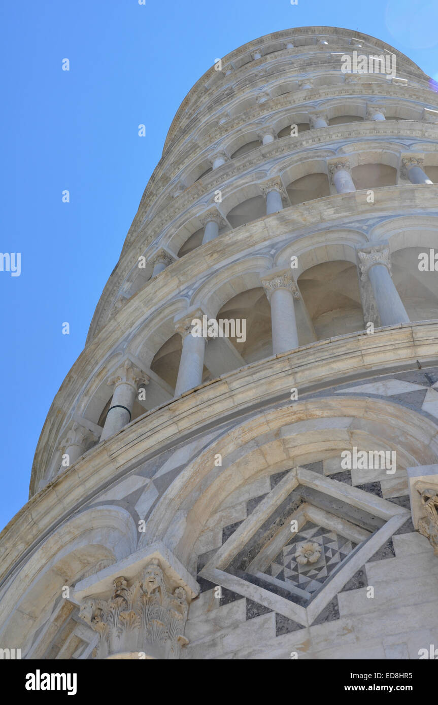 The Leaning tower of Pisa, Italy - covering the sun Stock Photo