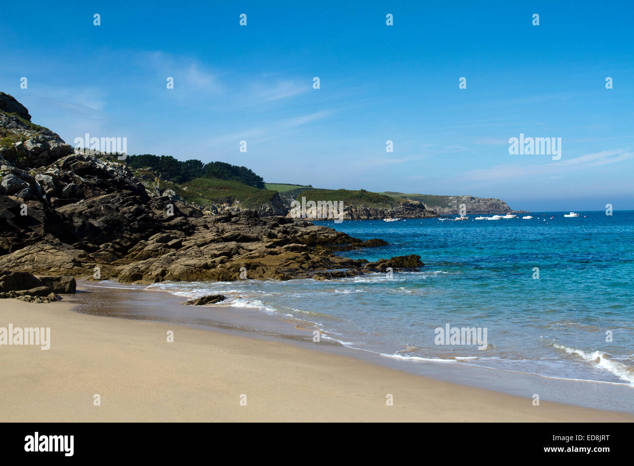 Pors Peron beach on Cap Sizun in Finistère in Western Brittany Stock