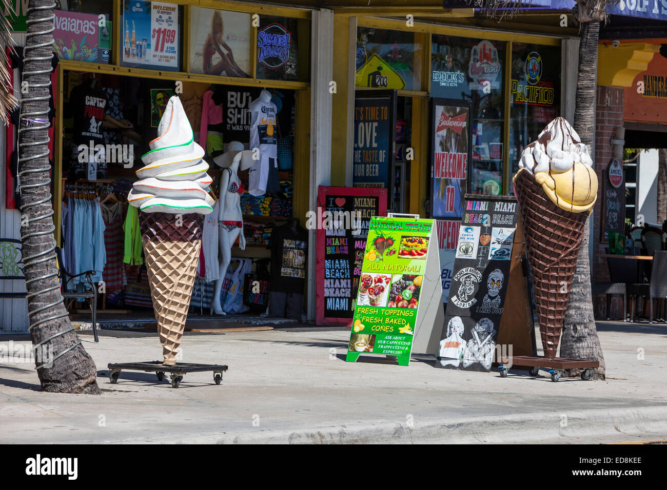Ft. Lauderdale, Florida.  Ice Cream and Souvenirs. Stock Photo