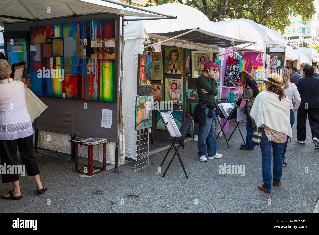 Ft. Lauderdale, Florida.  Art Fair, E. Las Olas Boulevard. Stock Photo
