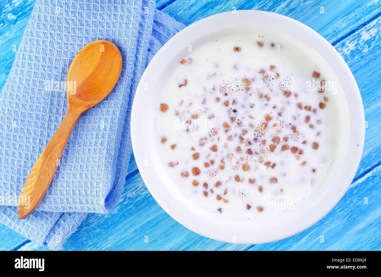 buckwheat with milk Stock Photo Alamy