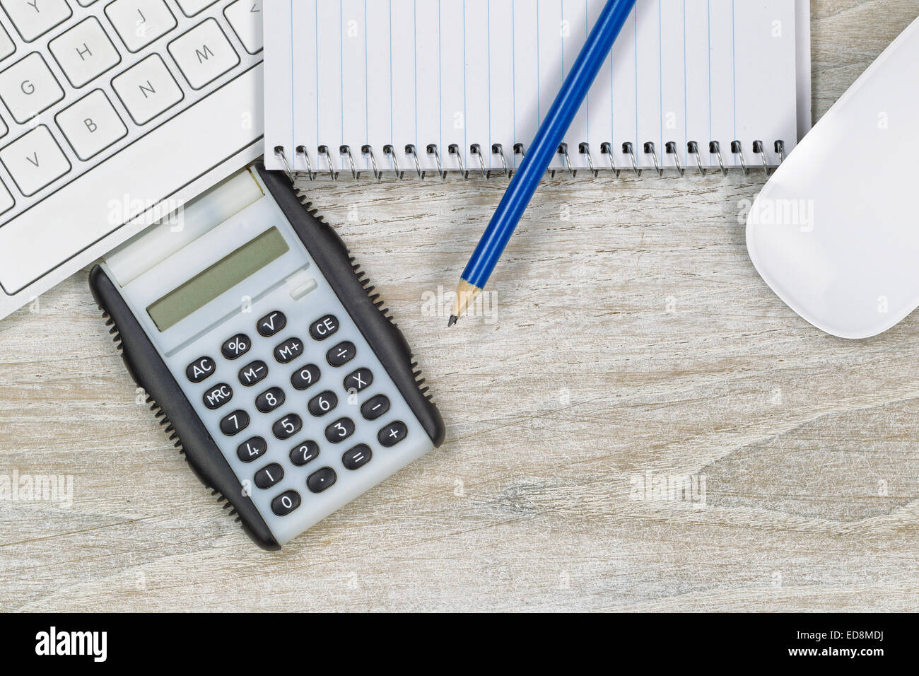 Wooden office table computer notepad hi-res stock photography and ...