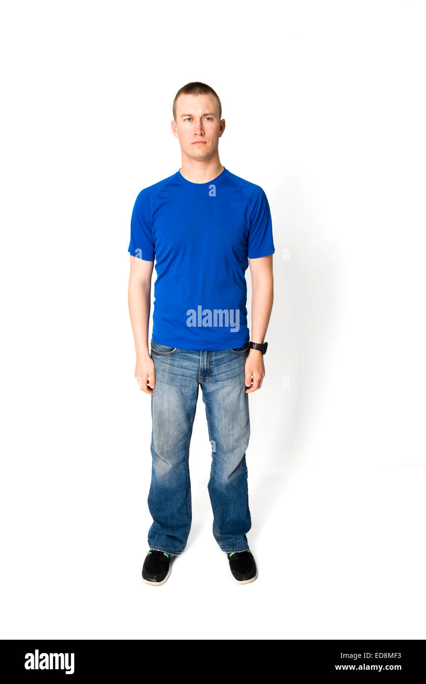 Young man wearing casual attire see image EDMF9, EDMF8 EDMF6, OR EDMF4 for other attire Stock Photo