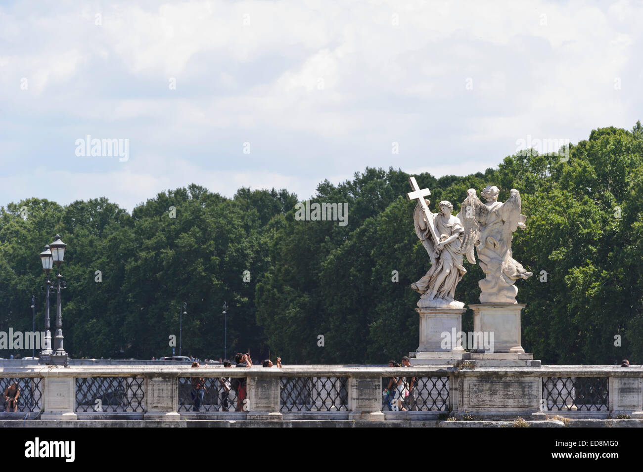 Angels statues on saint Angelo bridge in Rome, Italy Stock Photo - Alamy