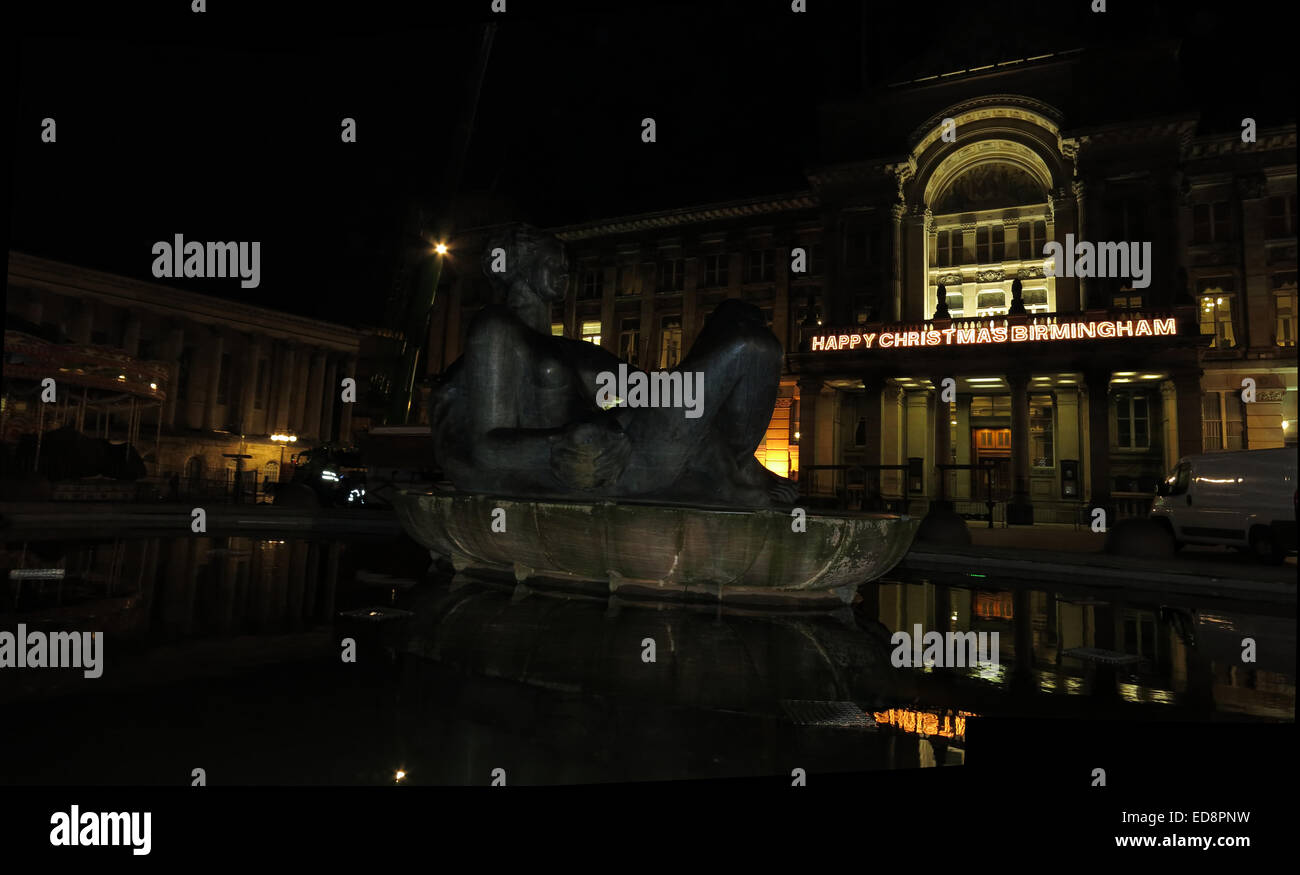 Happy Christmas Birmingham, The River,Floozie in the Jacuzzi, Victoria Square,Birmingham, West Midlands, England, UK Stock Photo