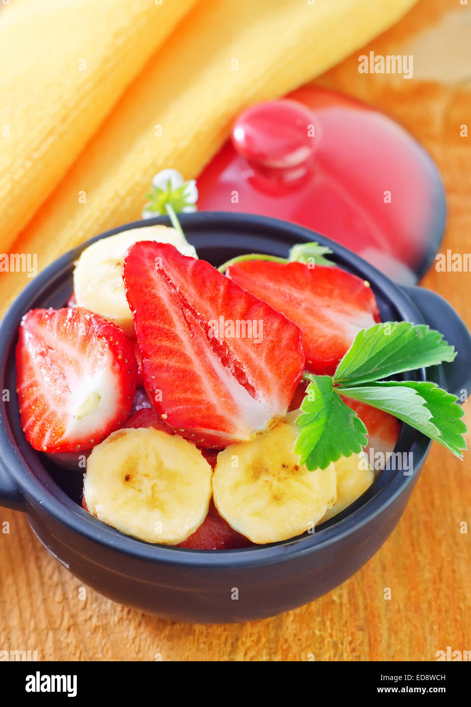 banana and strawberry Stock Photo - Alamy