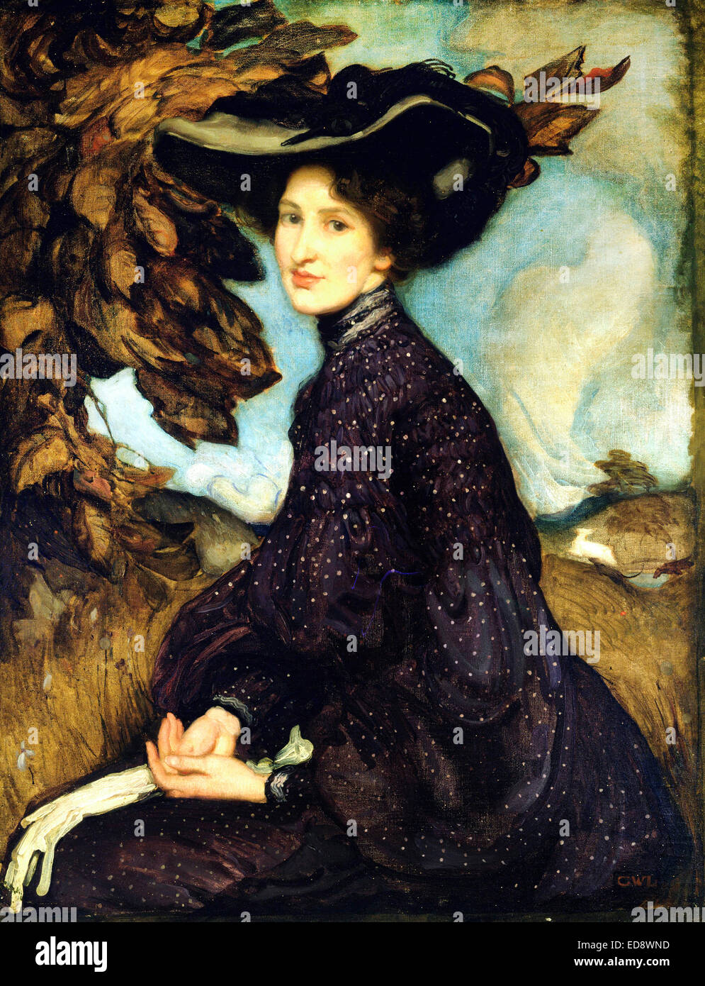 George Washington Lambert - Miss Thea Proctor 1903 Oil on canvas. Art Gallery of New South Wales, Sydney, Australia. Stock Photo