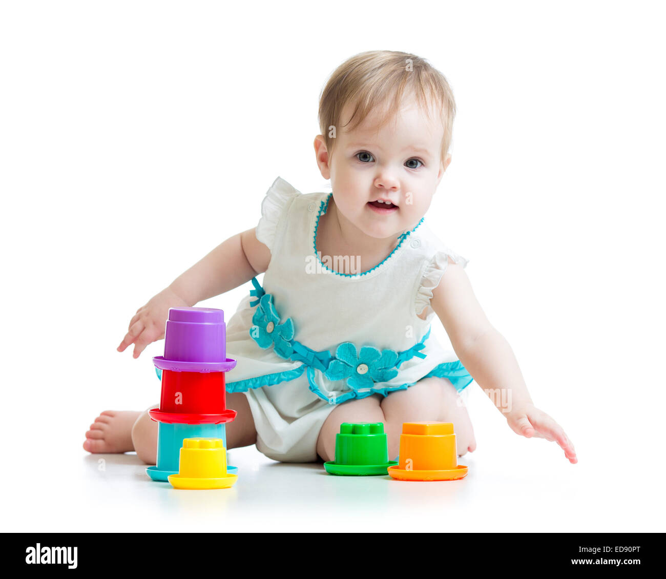 little girl playing with toys isolated Stock Photo - Alamy