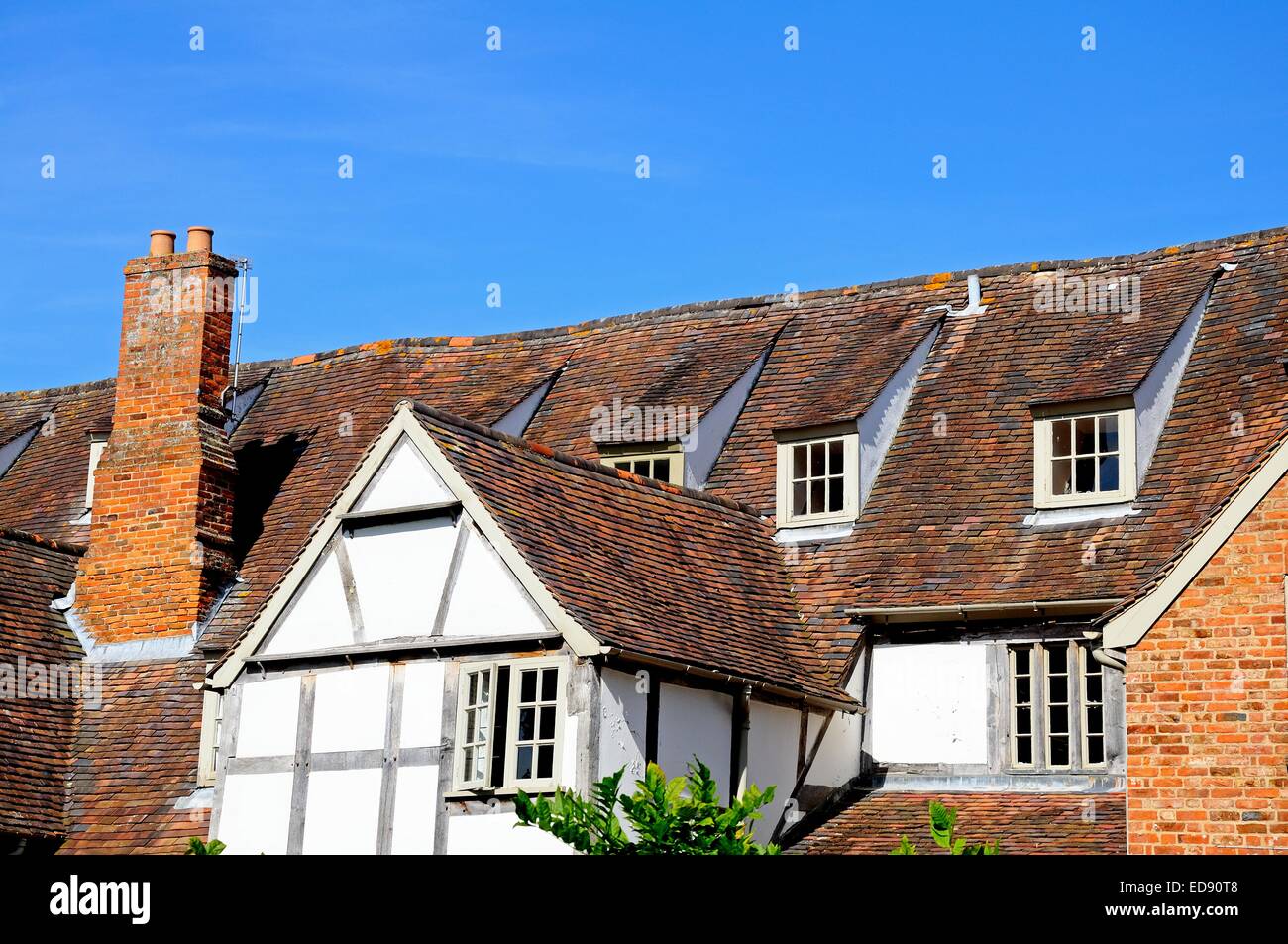 Rooftop window detail in Tudor style buildings, Tewkesbury