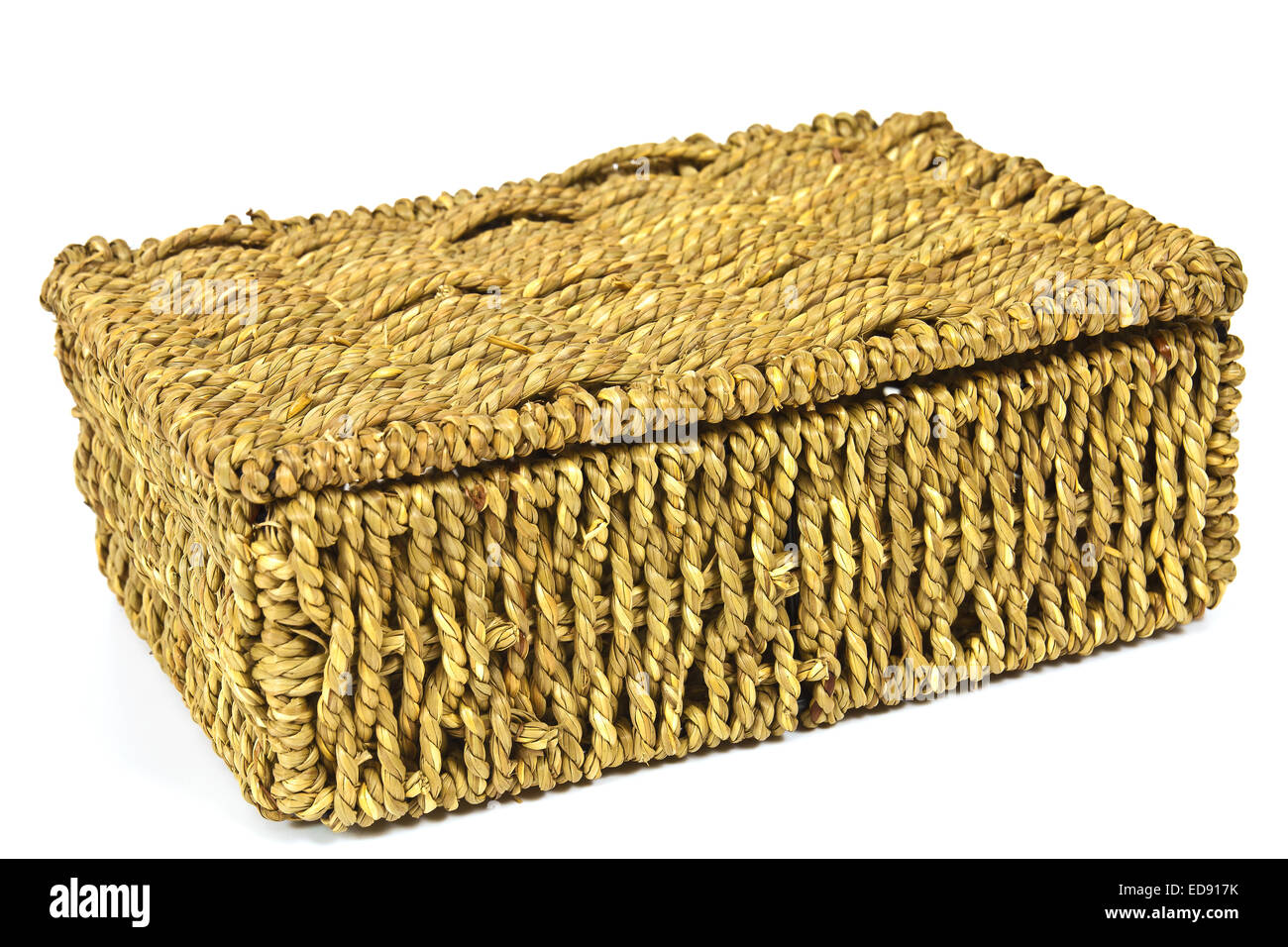 Woven from natural materials box for home use Stock Photo