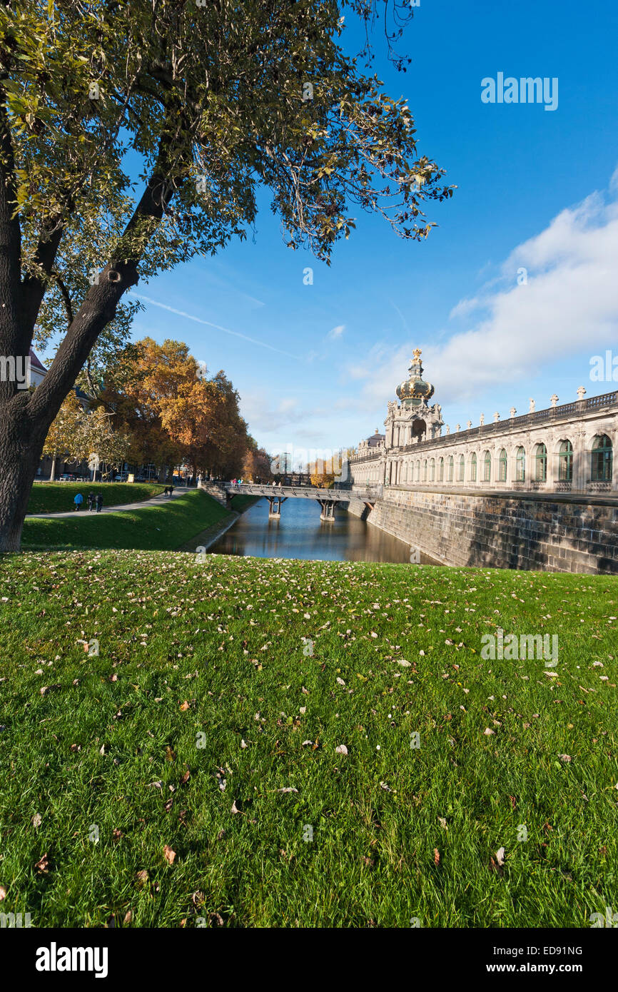 The Zwinger and its access bridge Stock Photo