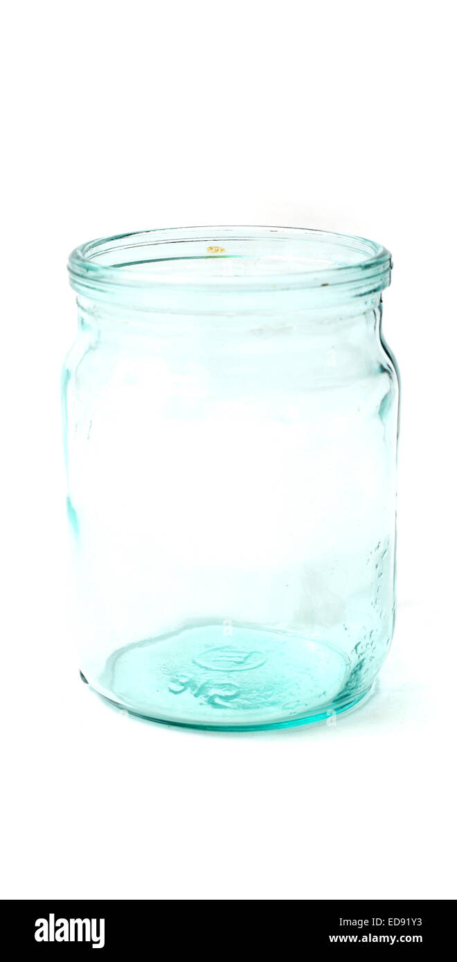 glass jar on a white background Stock Photo