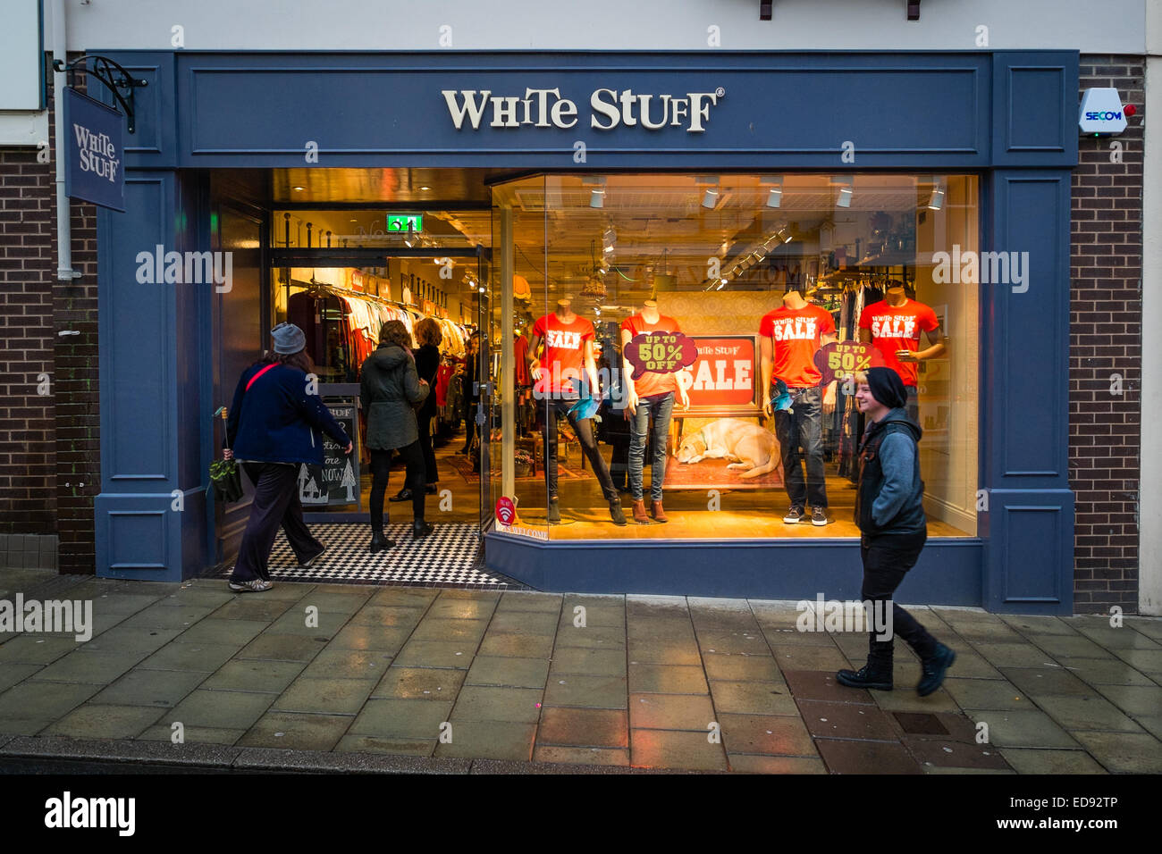 Exterior, Boxing Day Sales,  White Stuff high street fashion clothing retail store UK Stock Photo