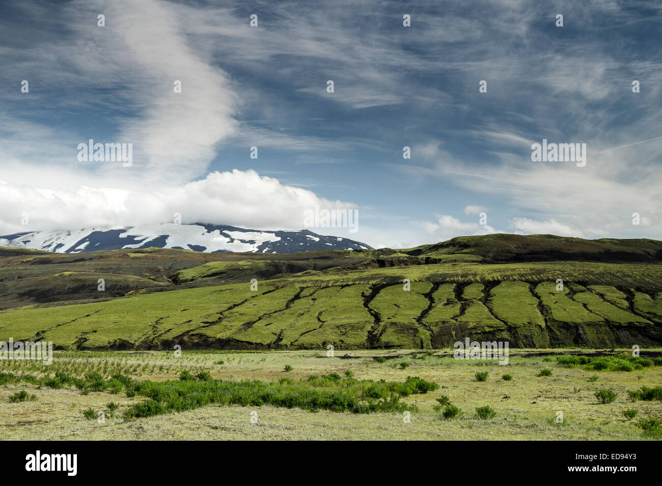 Hekla volcano in summertime. Iceland Stock Photo