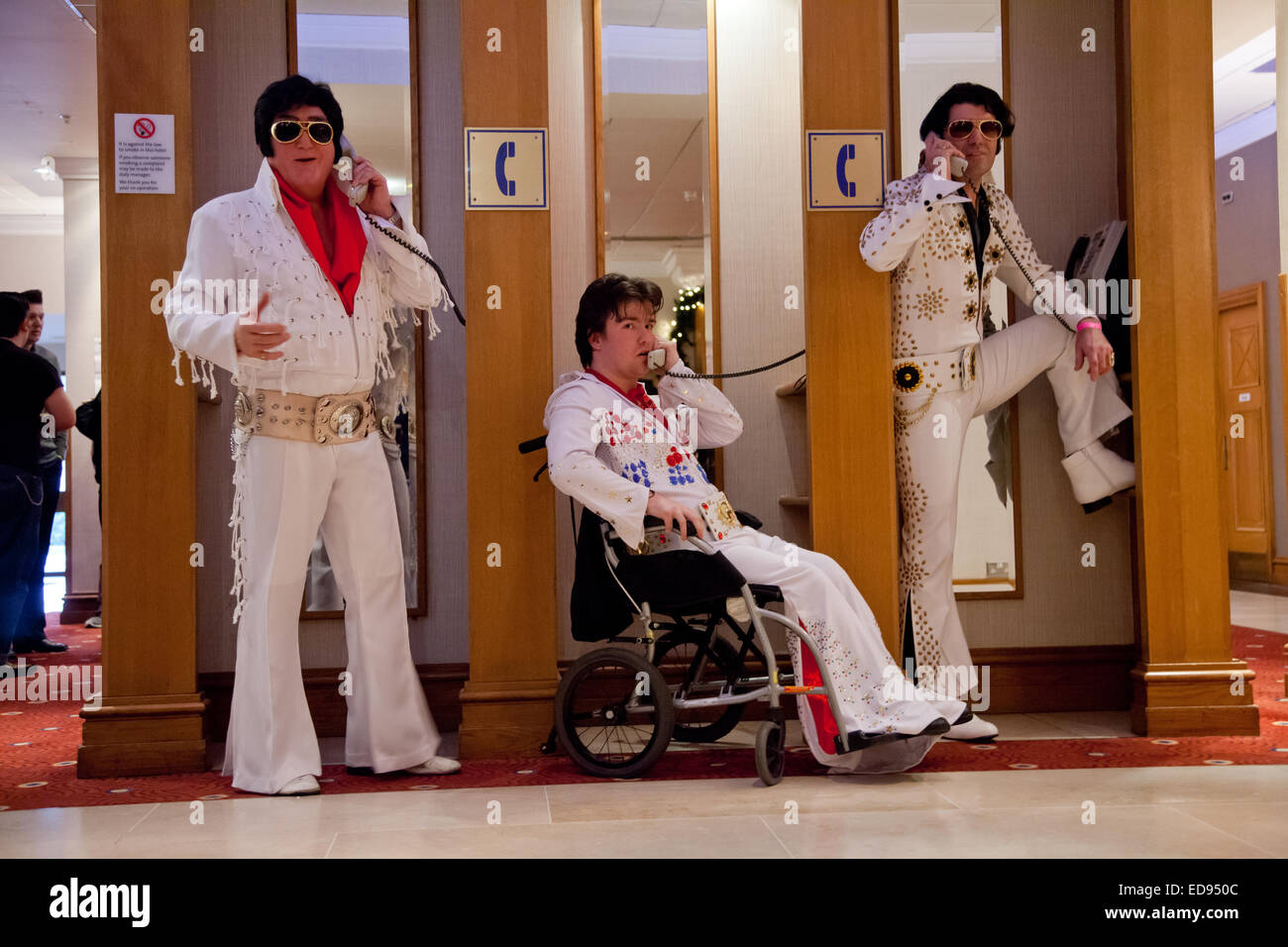 Elvis Presley tribute or impersonation act.  2015 Stock Photo