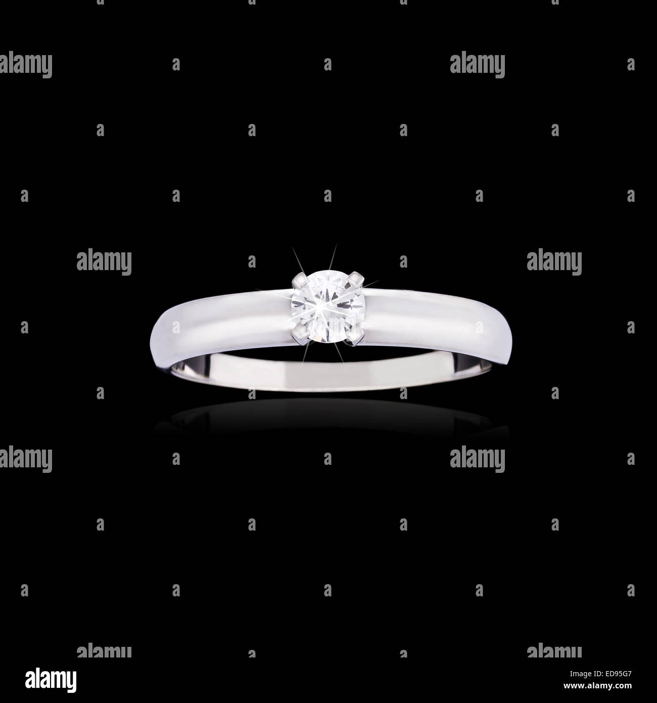 Wedding diamond ring on black background Stock Photo Alamy
