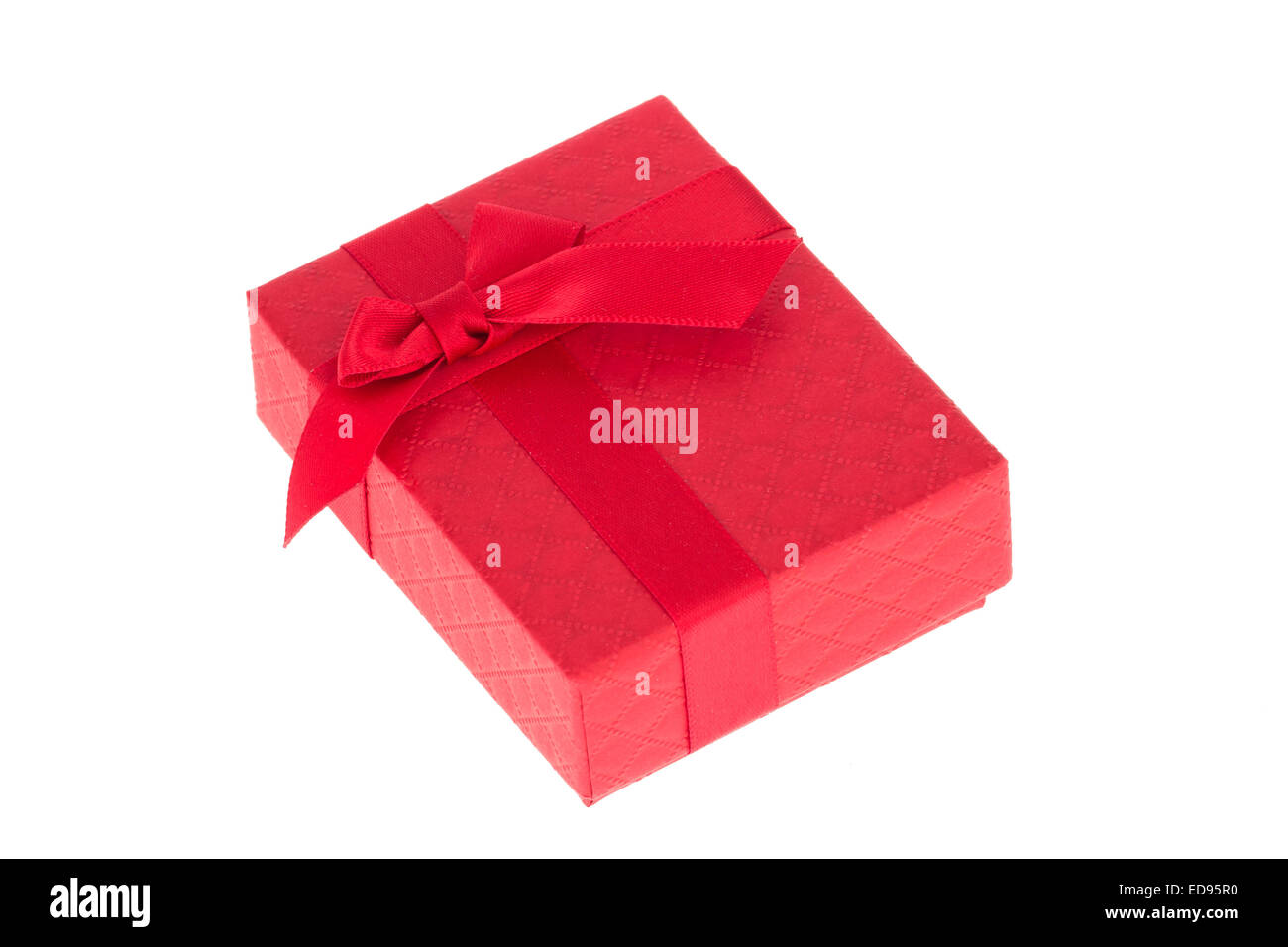 Red gift box with red ribbon isolated on white background Stock Photo ...