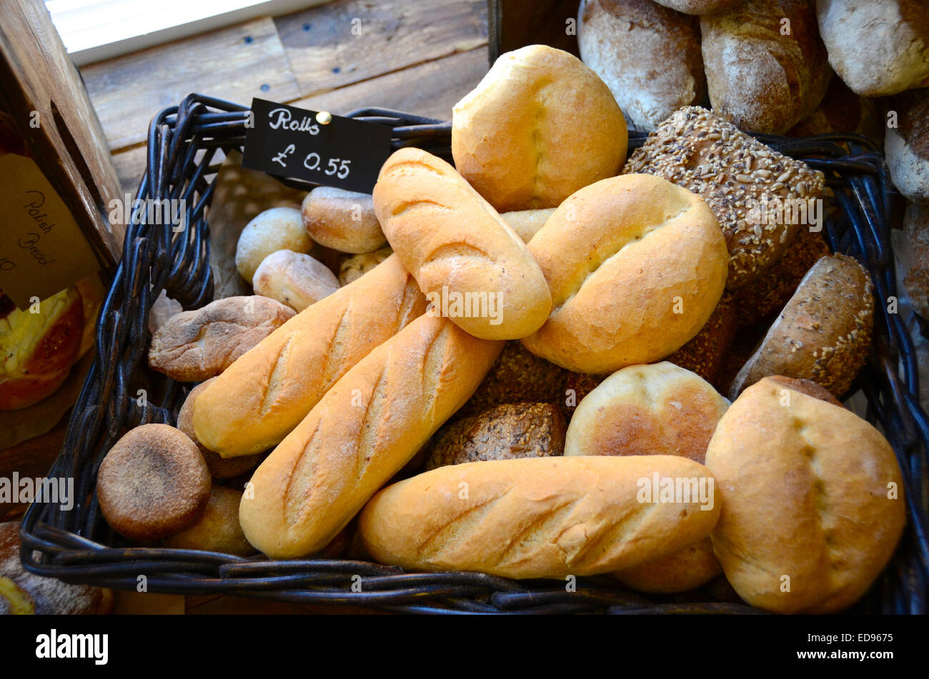 rustic bread in delicatessen polish deli bread rolls rustic brown