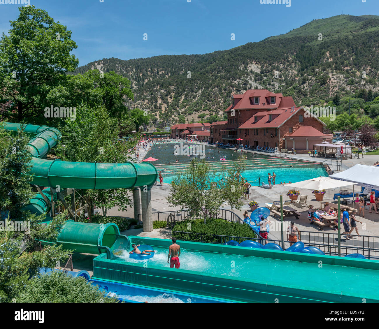 Glenwood Hot Springs Lodge and Pool in Glenwood Springs. Colorado. USA Stock Photo