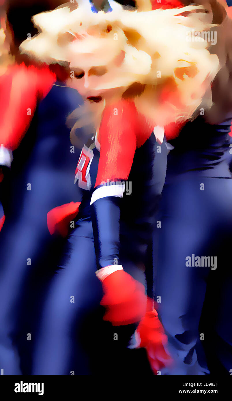 UDA Cheerleaders - digitally blurred Stock Photo