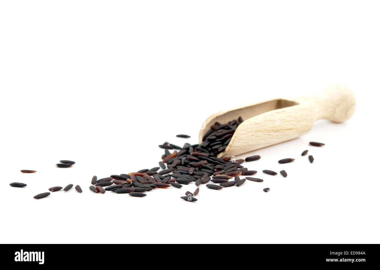 black rice isolated on white background Stock Photo - Alamy