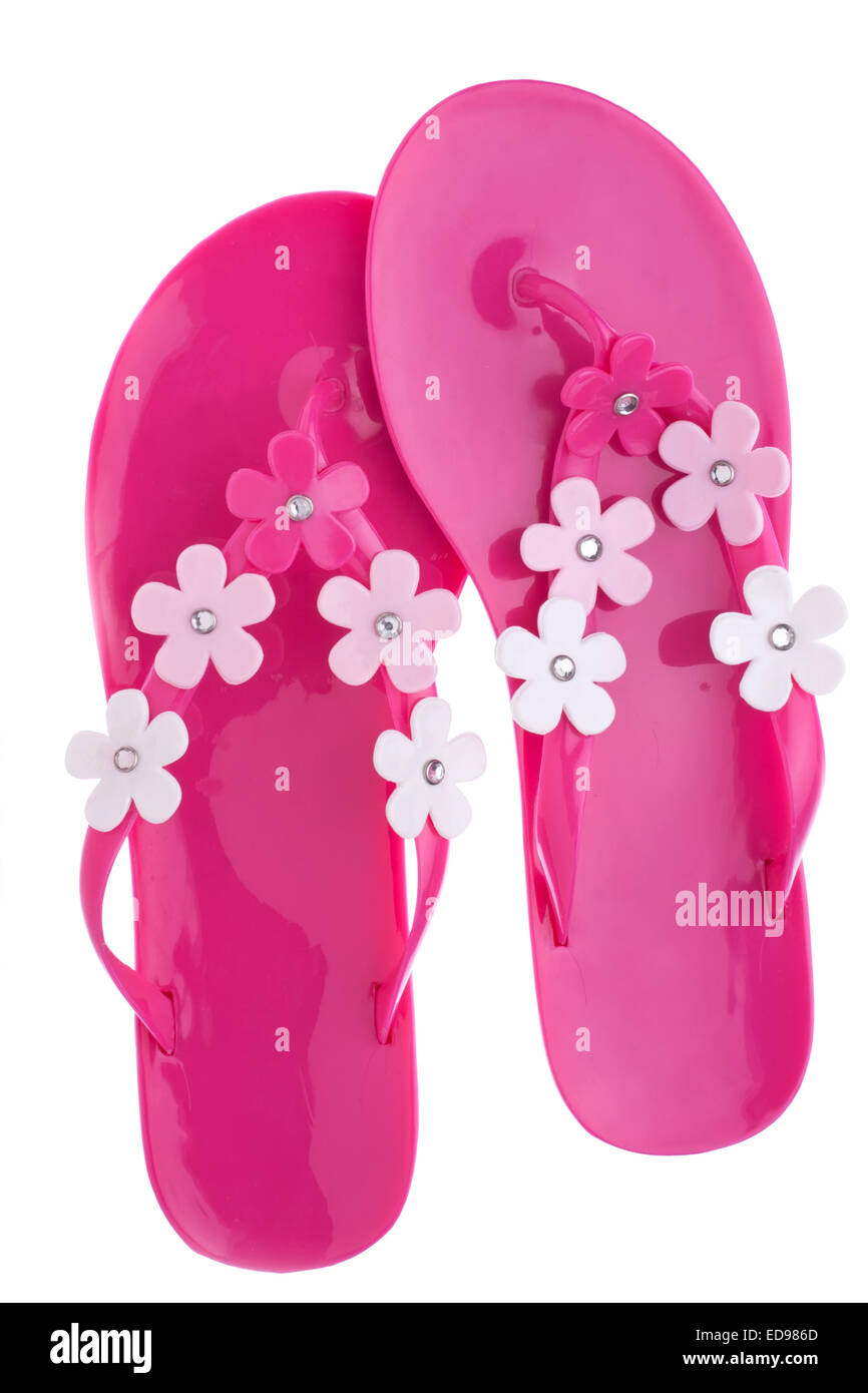 A pair of pink slap, isolation on white Stock Photo