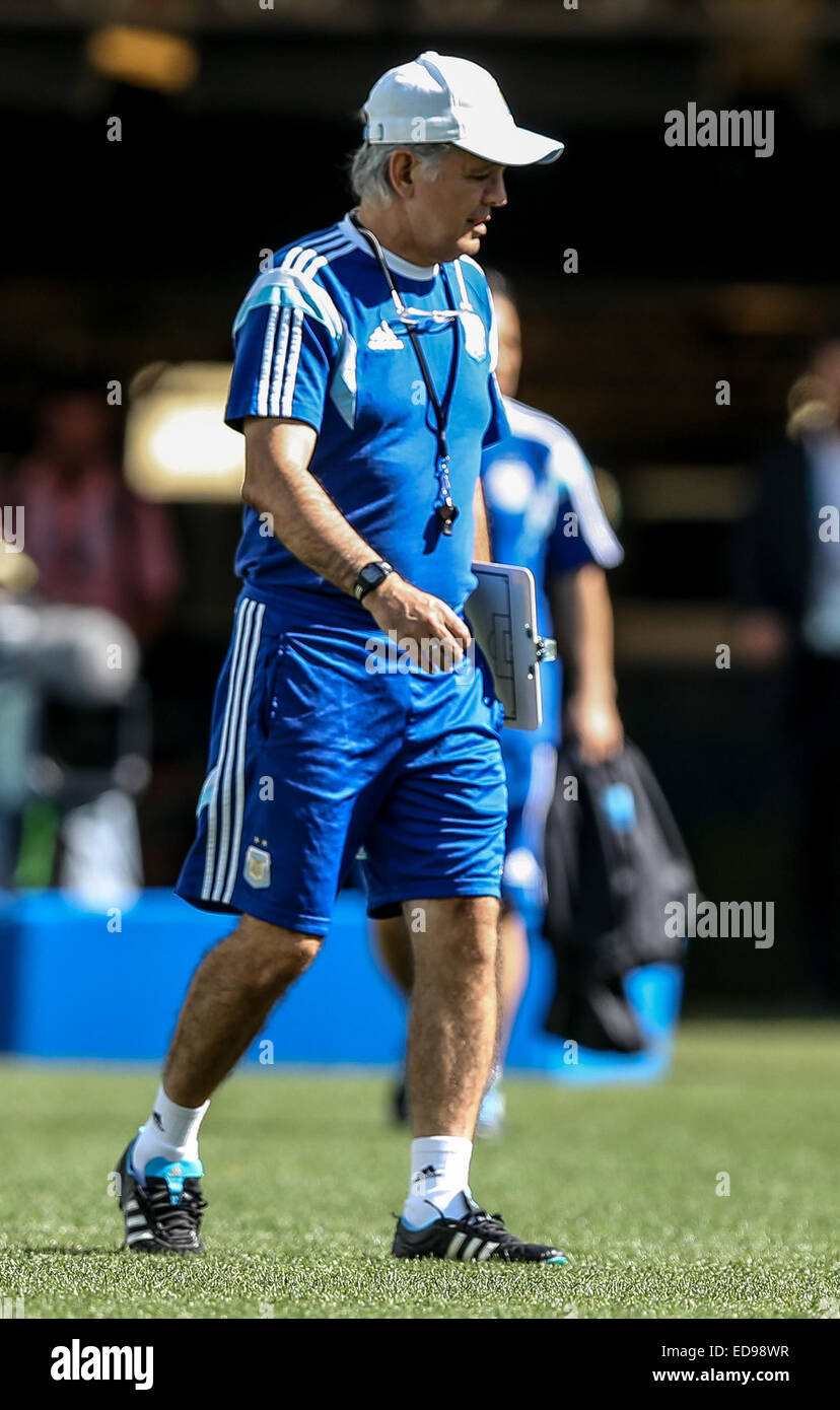 2014 FIFA World Cup - Argentina national football team training held at Arena Corinthians, preparing for their match against Switzerland tomorrow (01Jul14).  Featuring: Alejandro Sabella Where: Sao Paulo, Brazil When: 30 Jun 2014 Stock Photo