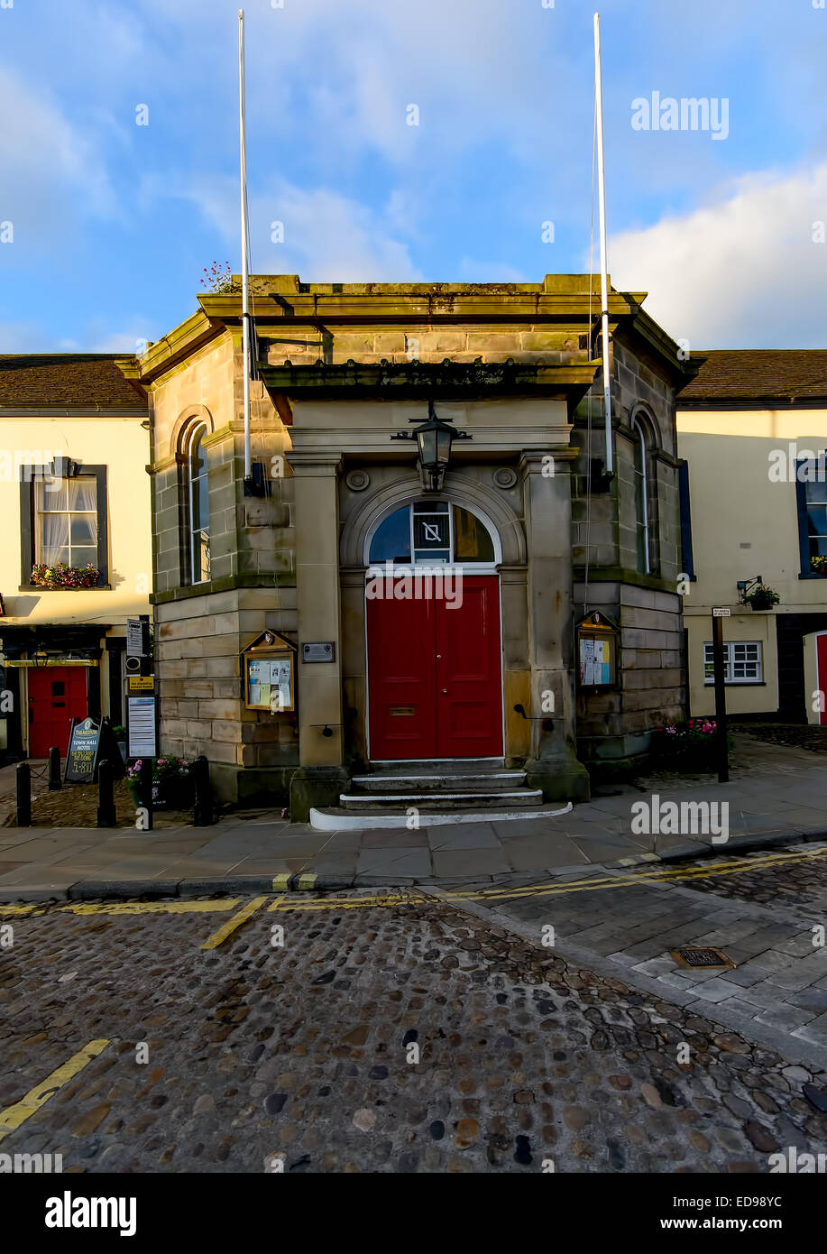 The town hall in Richmond, North Yorkshire as seen at 5am in the