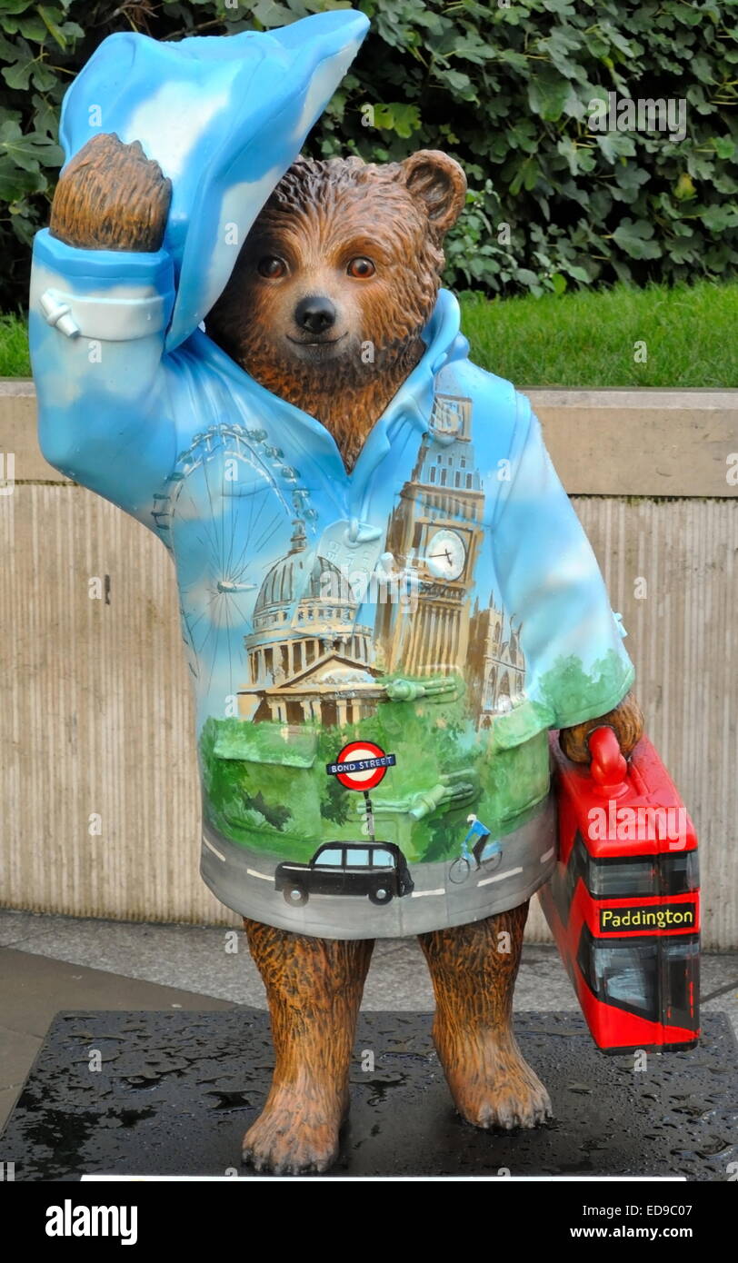 A Paddington Bear statue the London Bear designed by Boris Johnson