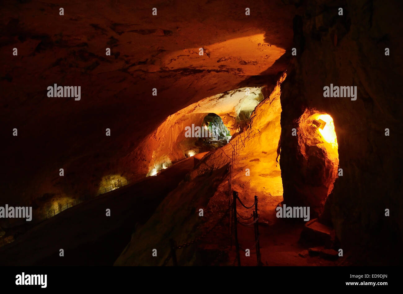 In this cave covens were performed, according to the inquisition Stock Photo