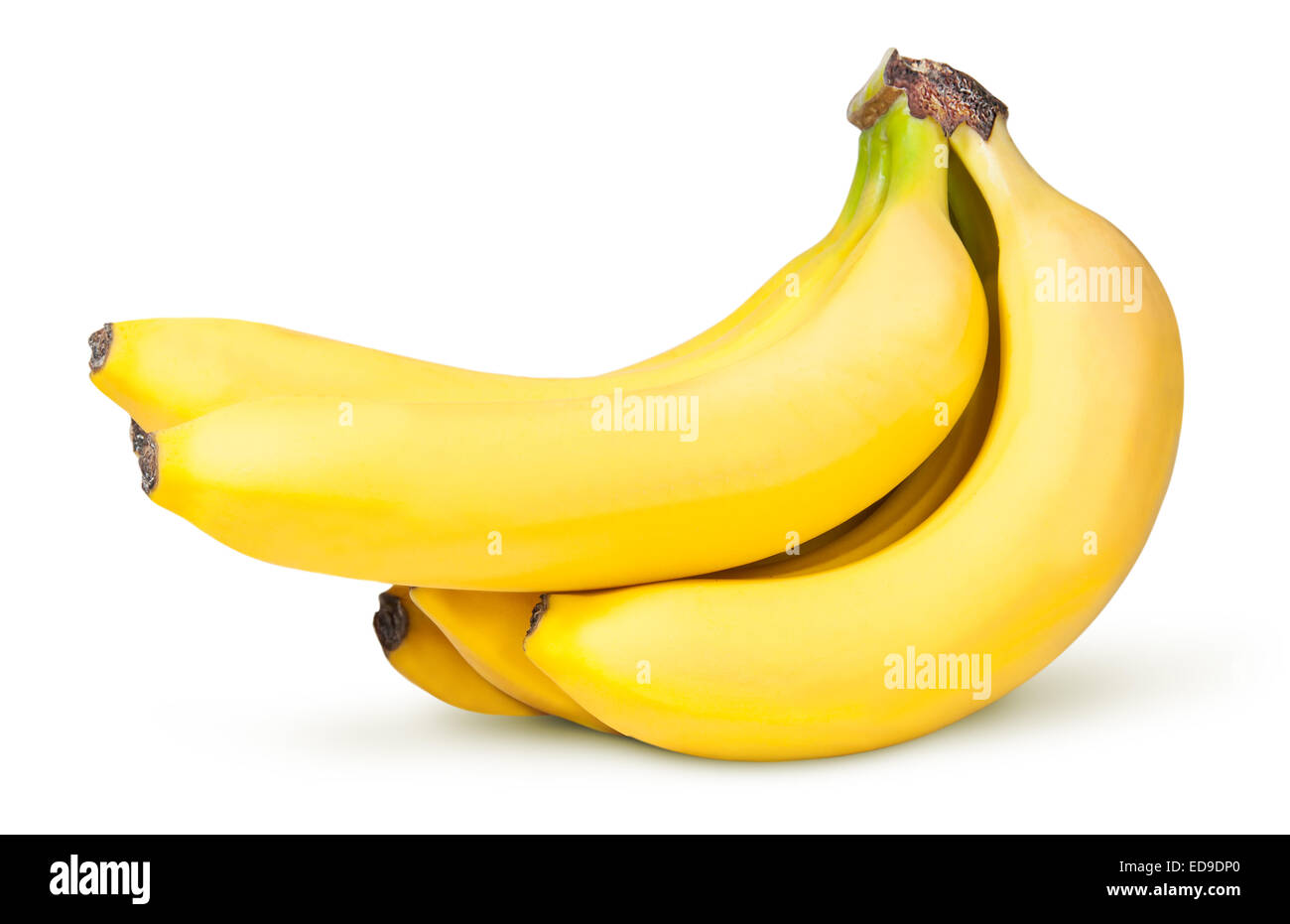 Bunch Of Bananas Upend Isolated On White Background Stock Photo