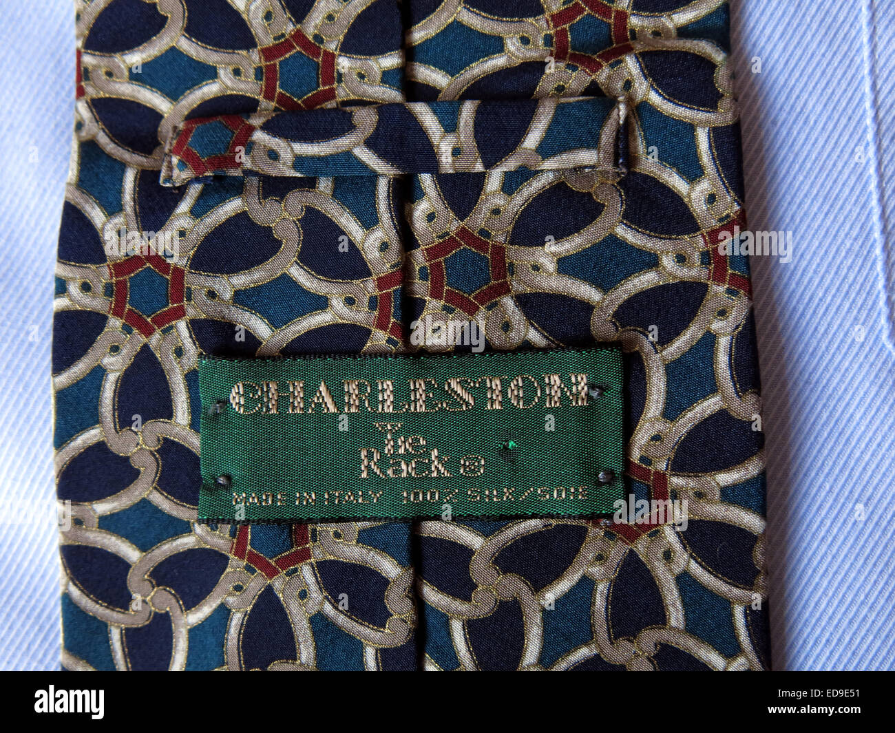 Interesting vintage Tie rack Charleston  tie, male neckware in silk Stock Photo