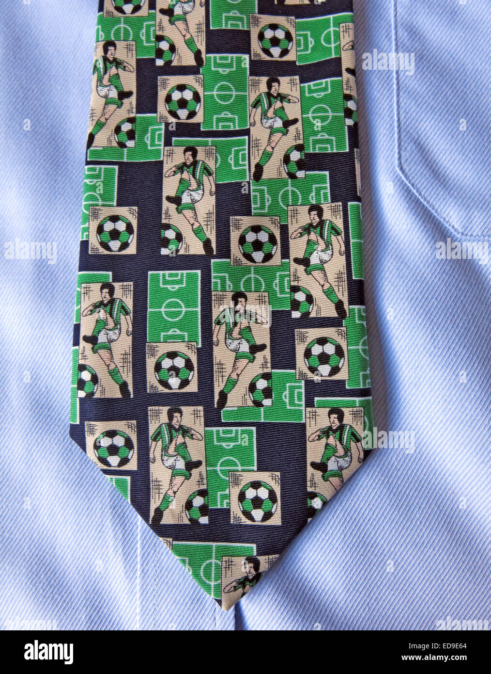 Interesting vintage Football fan tie, male neckware in silk Stock Photo