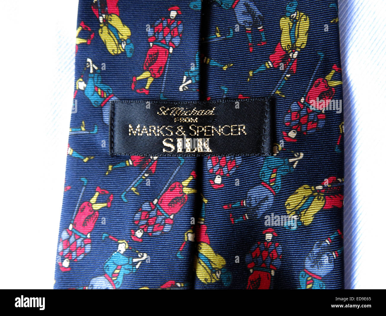 Interesting M&S golf tie, male neckware in silk Stock Photo