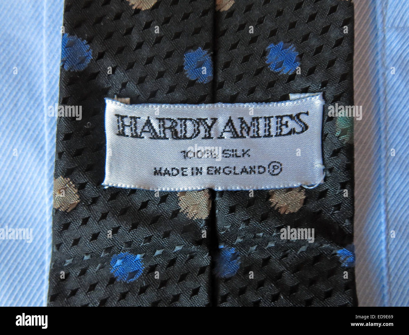 Interesting vintage 1980s Hardy Amies tie, male neckware in silk Stock Photo