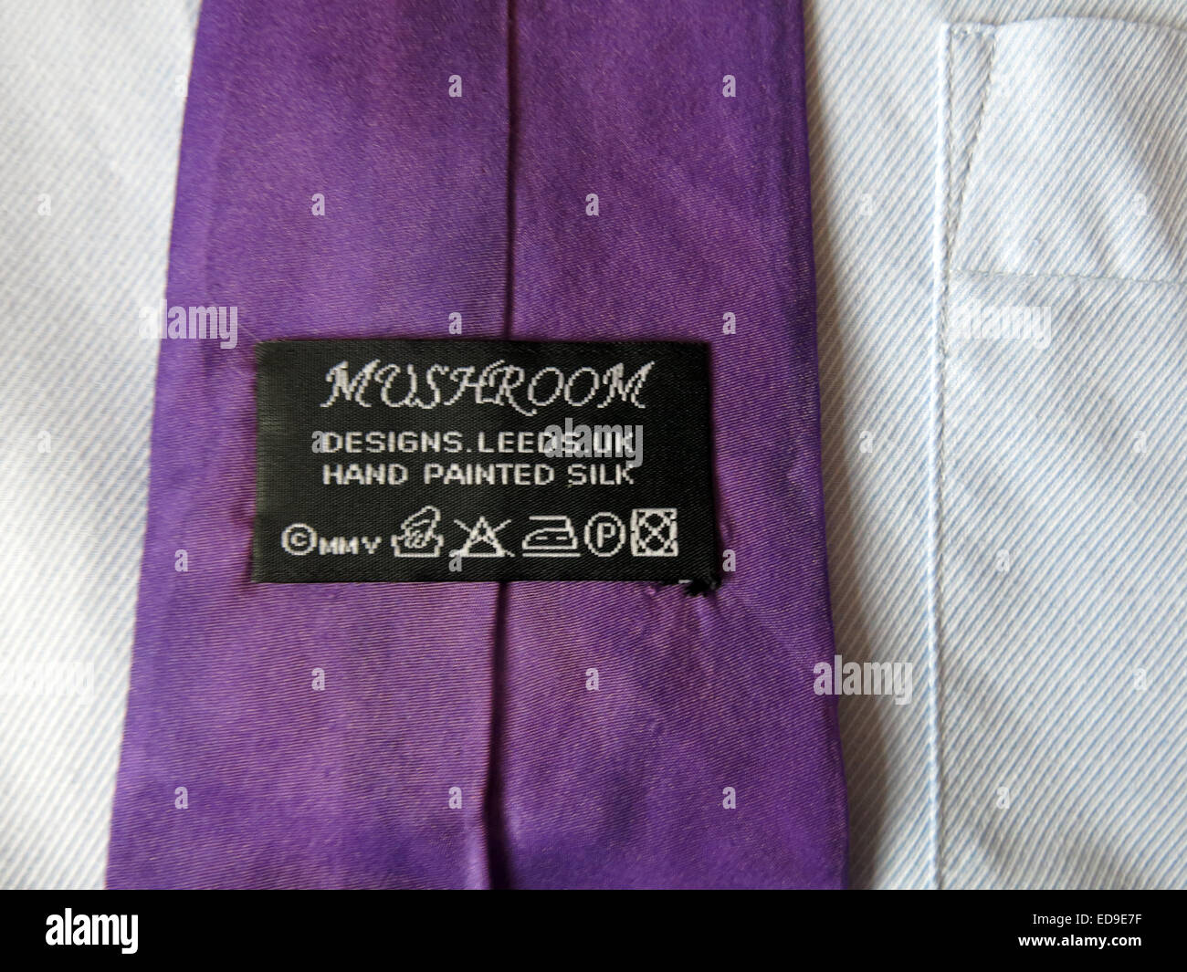 Interesting mushroom Leeds Design tie, male neckware in silk Stock Photo