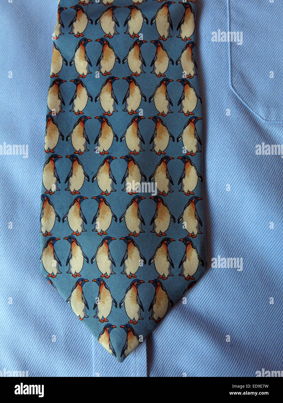 Interesting vintage rack Beaufort Penguin tie, male neckware in silk Stock Photo