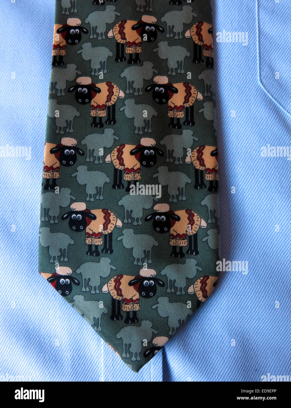 Interesting comedy shaun the sheep tie, male neckware in silk Stock Photo