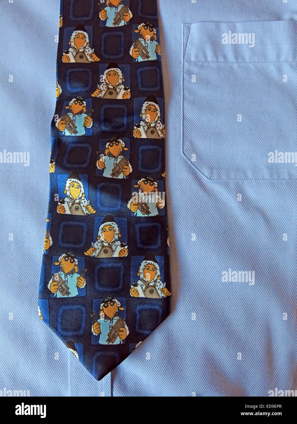 Interesting vintage Uncle Bulgaria Wombles tie, male neckware in silk Stock Photo