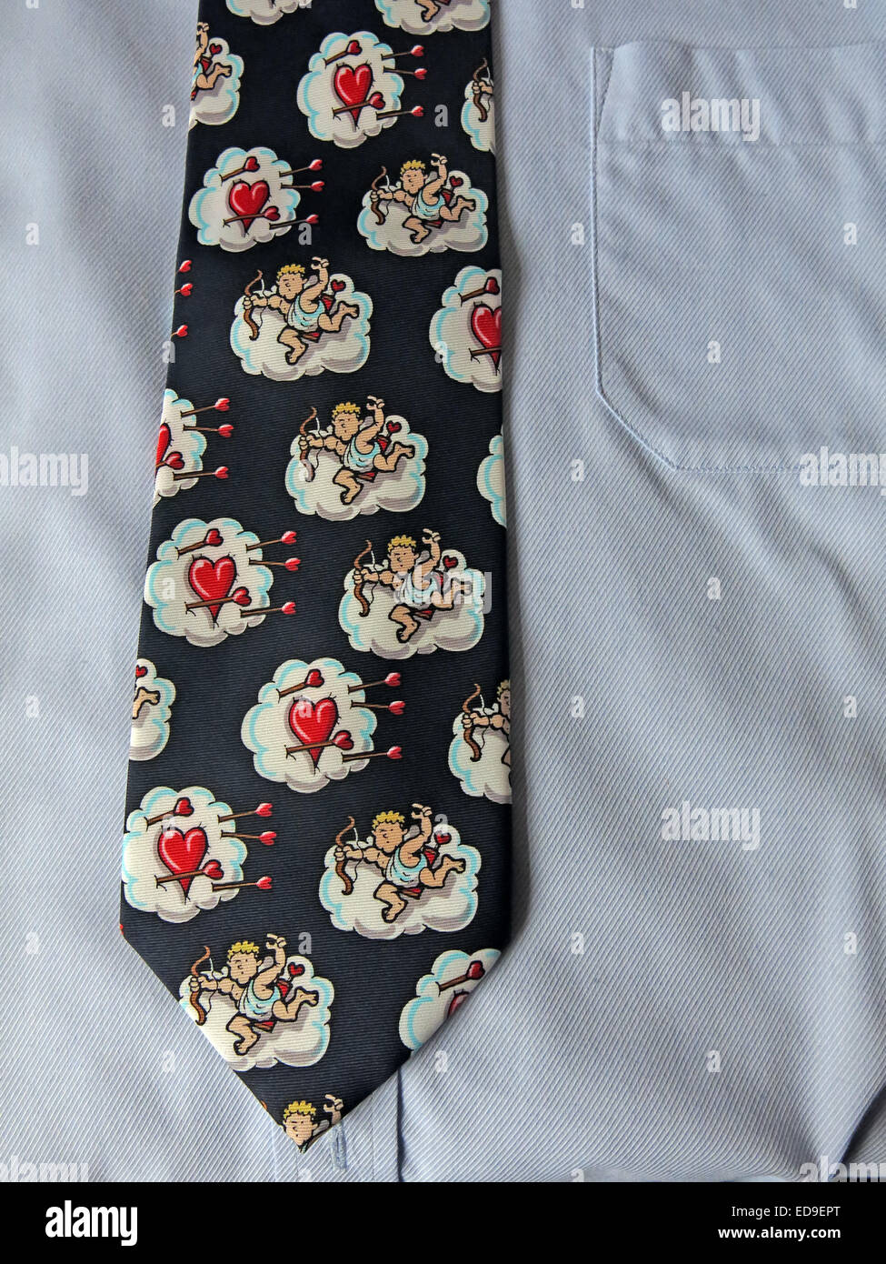 Interesting valentines day tie, male neckware in silk Stock Photo
