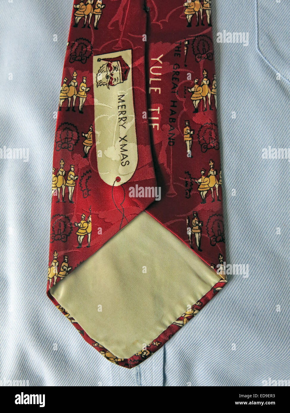 Interesting vintage Yule tie, male neckware in silk Stock Photo