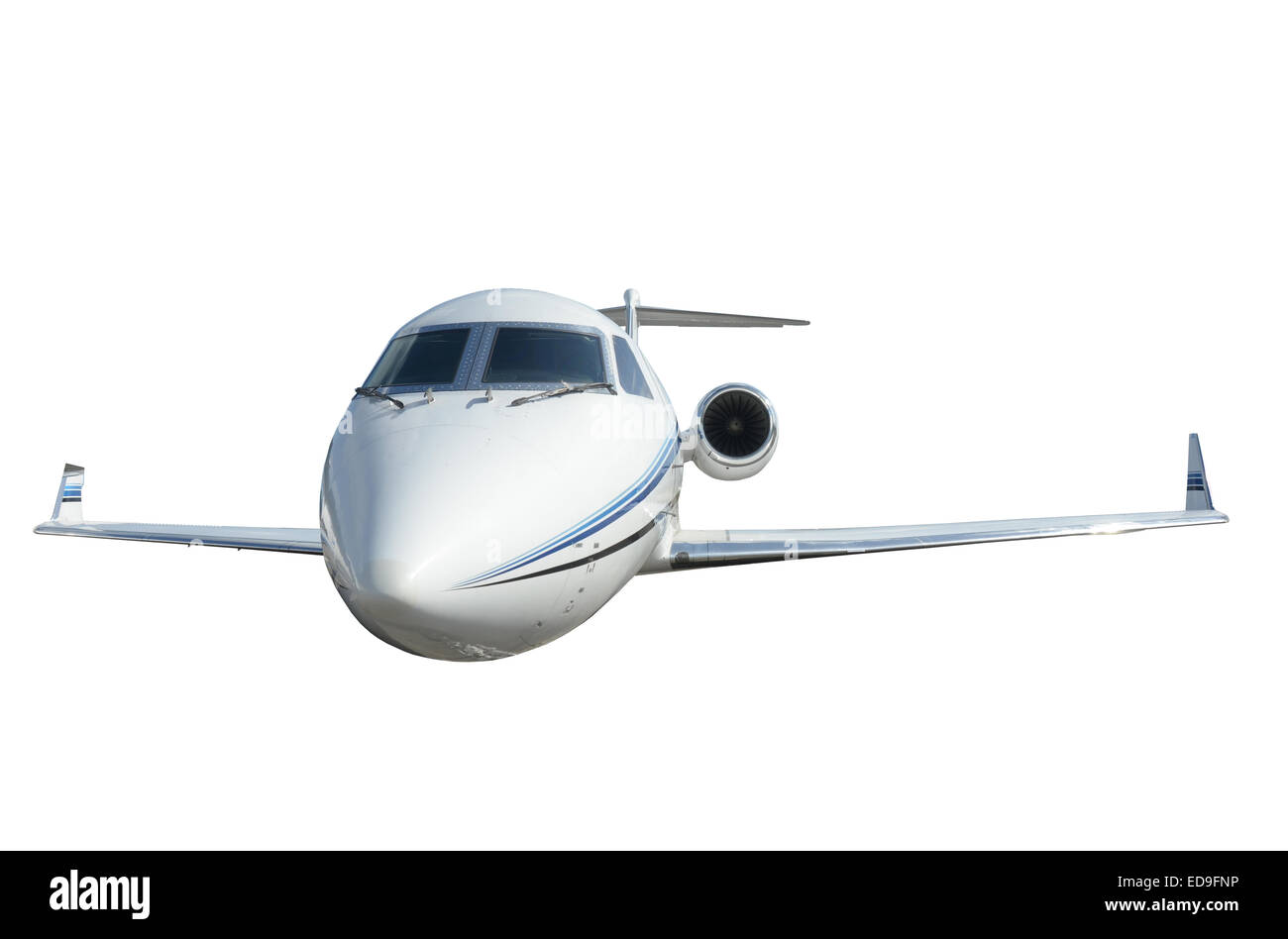 Modern corporate jet airplane isolated on white Stock Photo