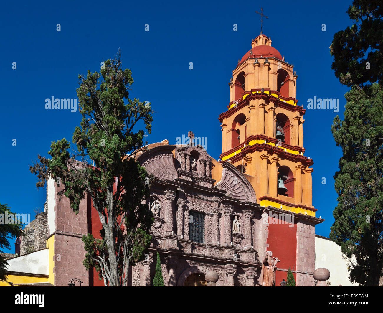 The stone carved facade of San Francisco Church SAN MIGUEL DE ALLENDE