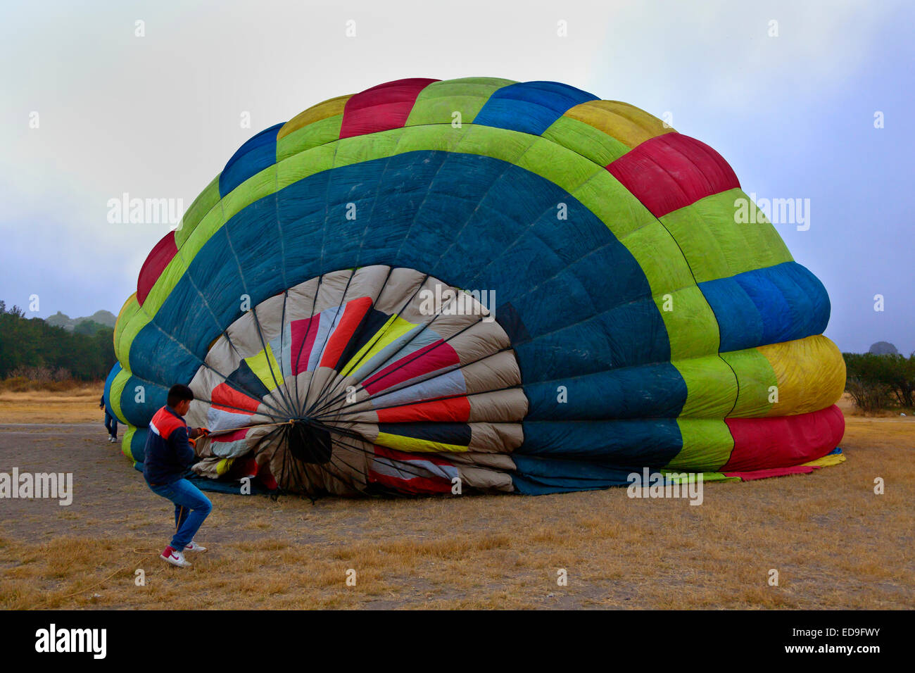 BALLOON RIDES are offered by Coyote Adventures in SAN MIGUEL DE ALLENDE, MEXICO Stock Photo