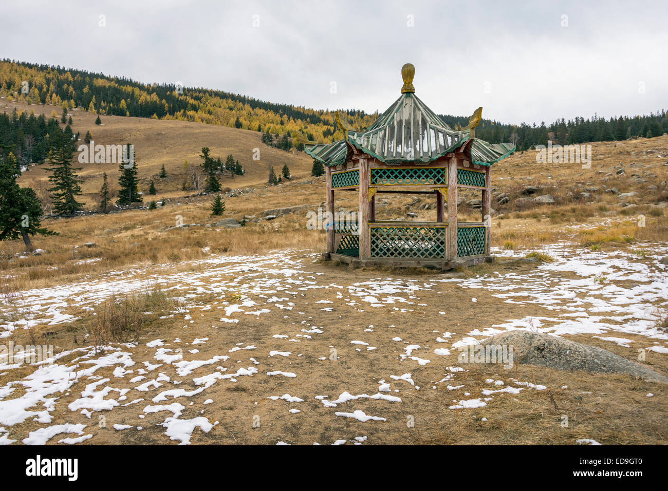 Cupola in the Bogd Khan Mountains, south-east of Ulaan Baatar, Mongolia Stock Photo