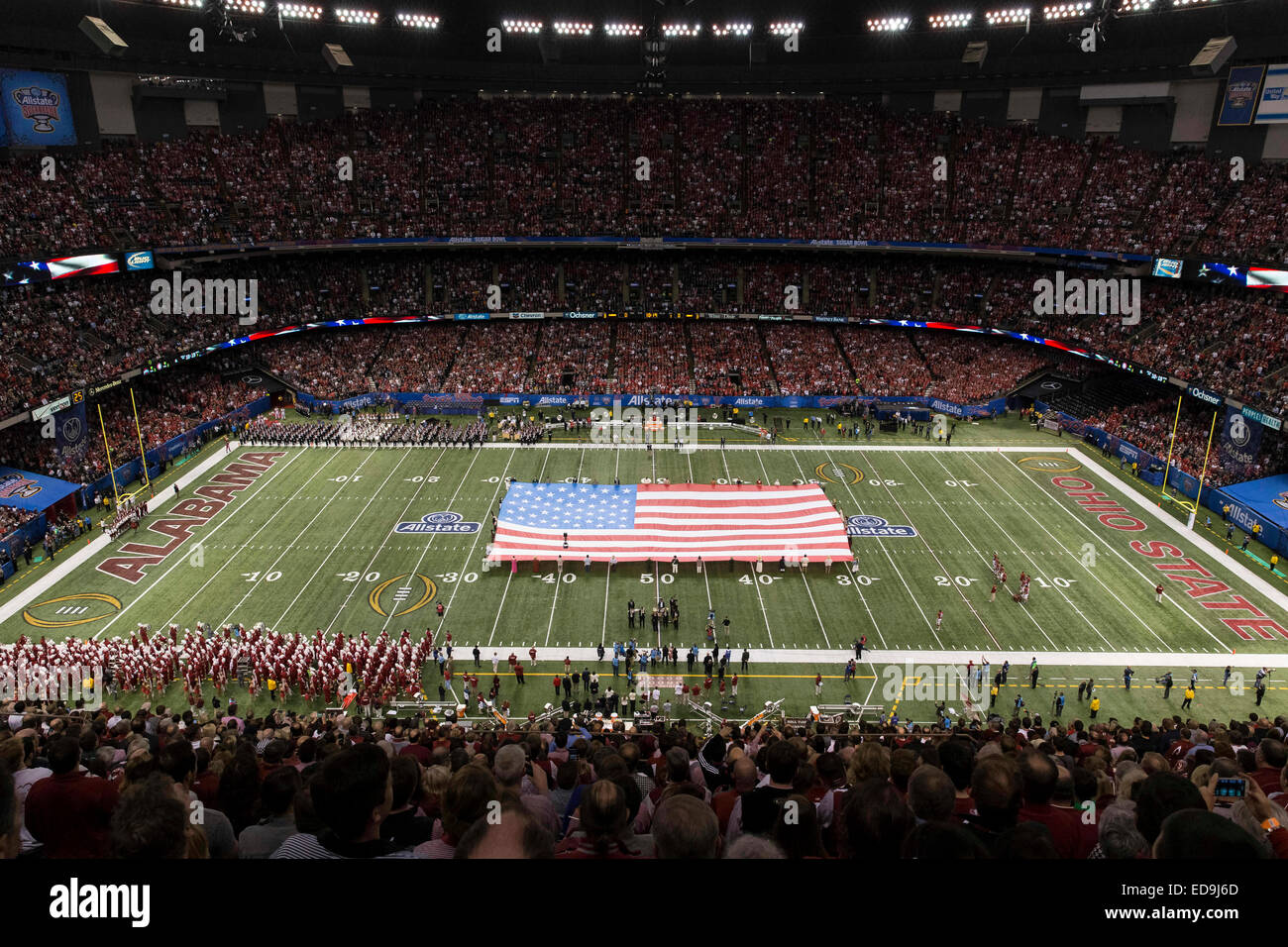 January 1, 2015 An overall field view during the National Anthem