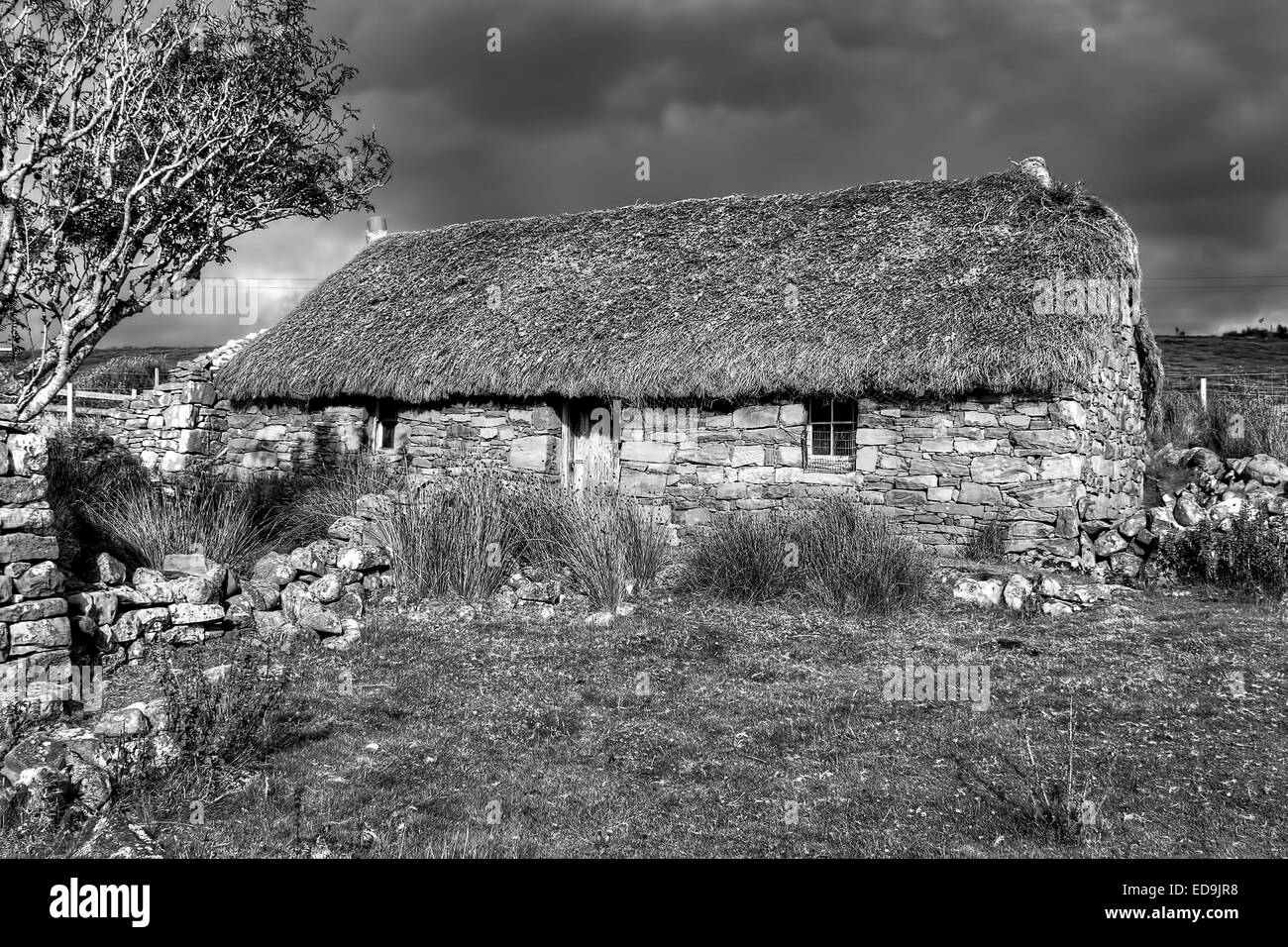 An old croft as seen at Applecross in the Highlands of Scotland Stock Photo