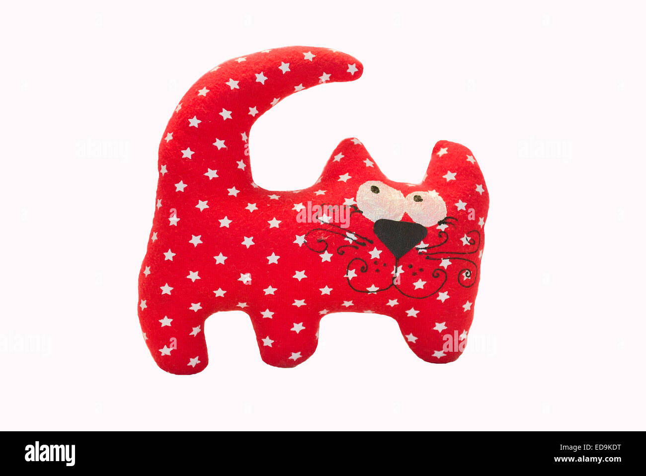 Red cat toy on a white background Stock Photo