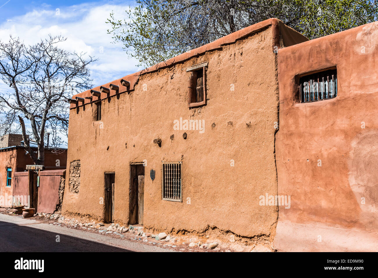 Old Adobe House, Santa FE, New Mexico Stock Photo